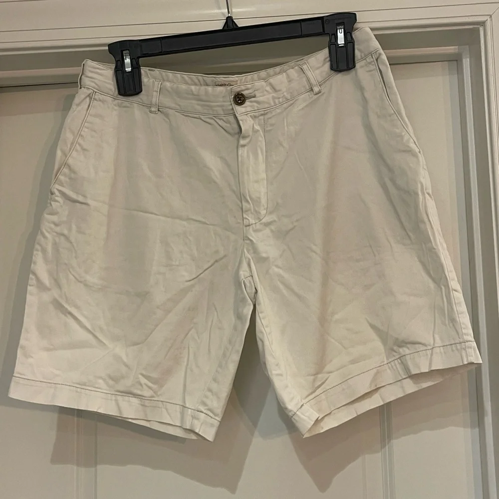 Faherty Light Tan Flat Front Shorts